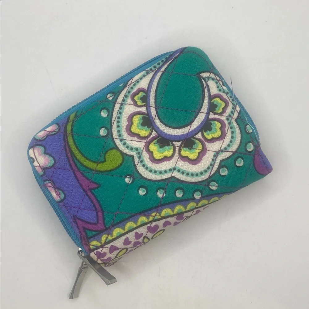 Vera Bradley “Heather” retired purple & Tesl credit card wallet with iD window
